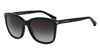 Emporio Armani EA4060F Square Sunglasses  50178G-Shiny Black 56-140-18 - Color Map Black