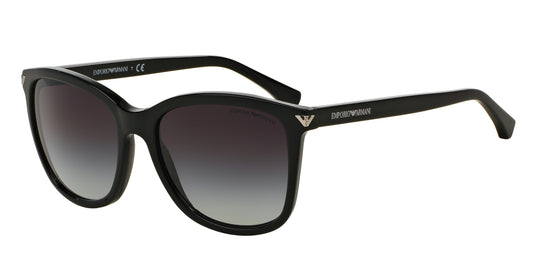 Emporio Armani EA4060F Square Sunglasses  50178G-Shiny Black 56-140-18 - Color Map Black