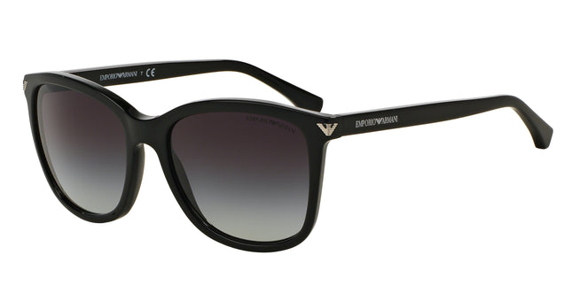 Emporio Armani EA4060F Square Sunglasses  50178G-Shiny Black 56-140-18 - Color Map Black