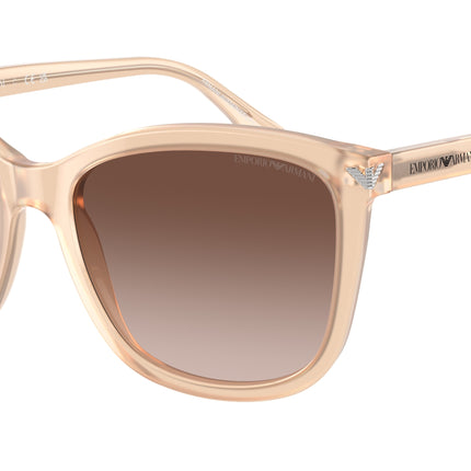 Emporio Armani EA4060F Square Sunglasses  609813-Shiny Opaline Beige 56-140-18 - Color Map Brown