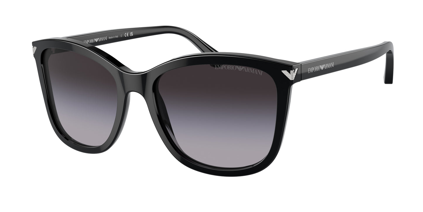 Emporio Armani EA4060 Square Sunglasses  50178G-Shiny Black 56-140-18 - Color Map Black