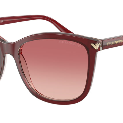 Emporio Armani EA4060 Square Sunglasses  6377A5-Shiny Bordeaux 56-140-18 - Color Map Red