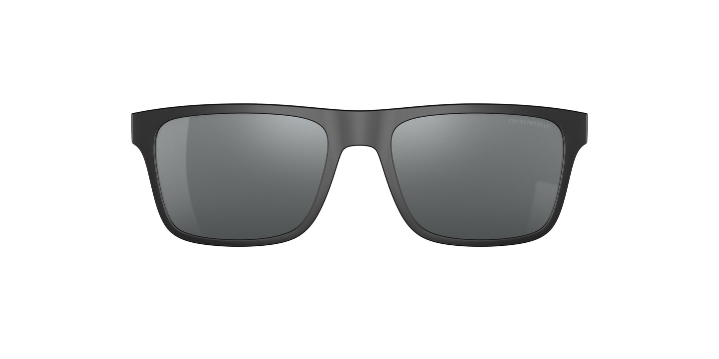 Emporio Armani EA4115C Rectangle Clip-On  50426G-Matte Black 54--18 - Color Map Light Grey Mirror Black