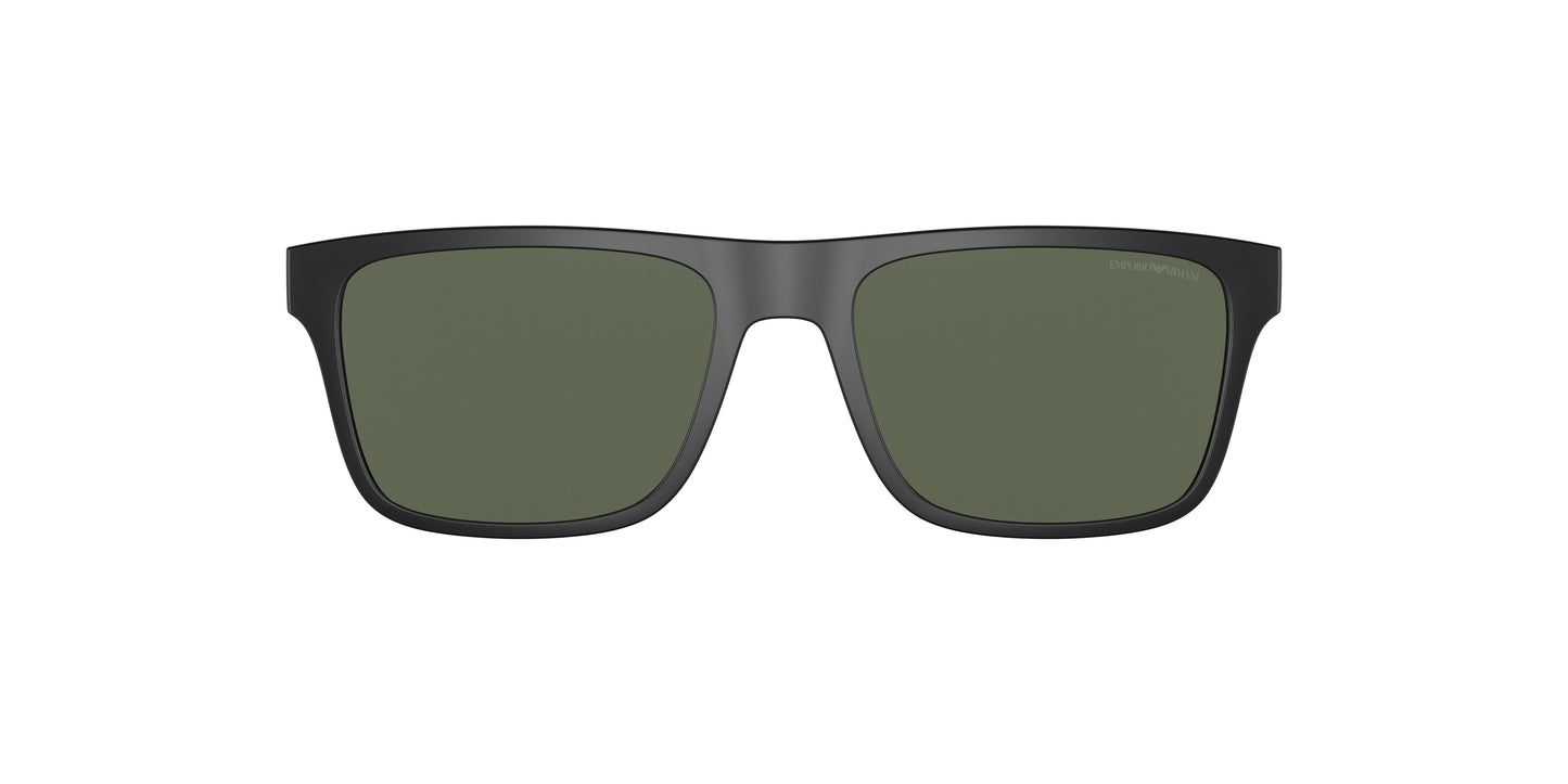 Emporio Armani EA4115C Rectangle Clip-On  504271-Matte Black 54--18 - Color Map Dark Green