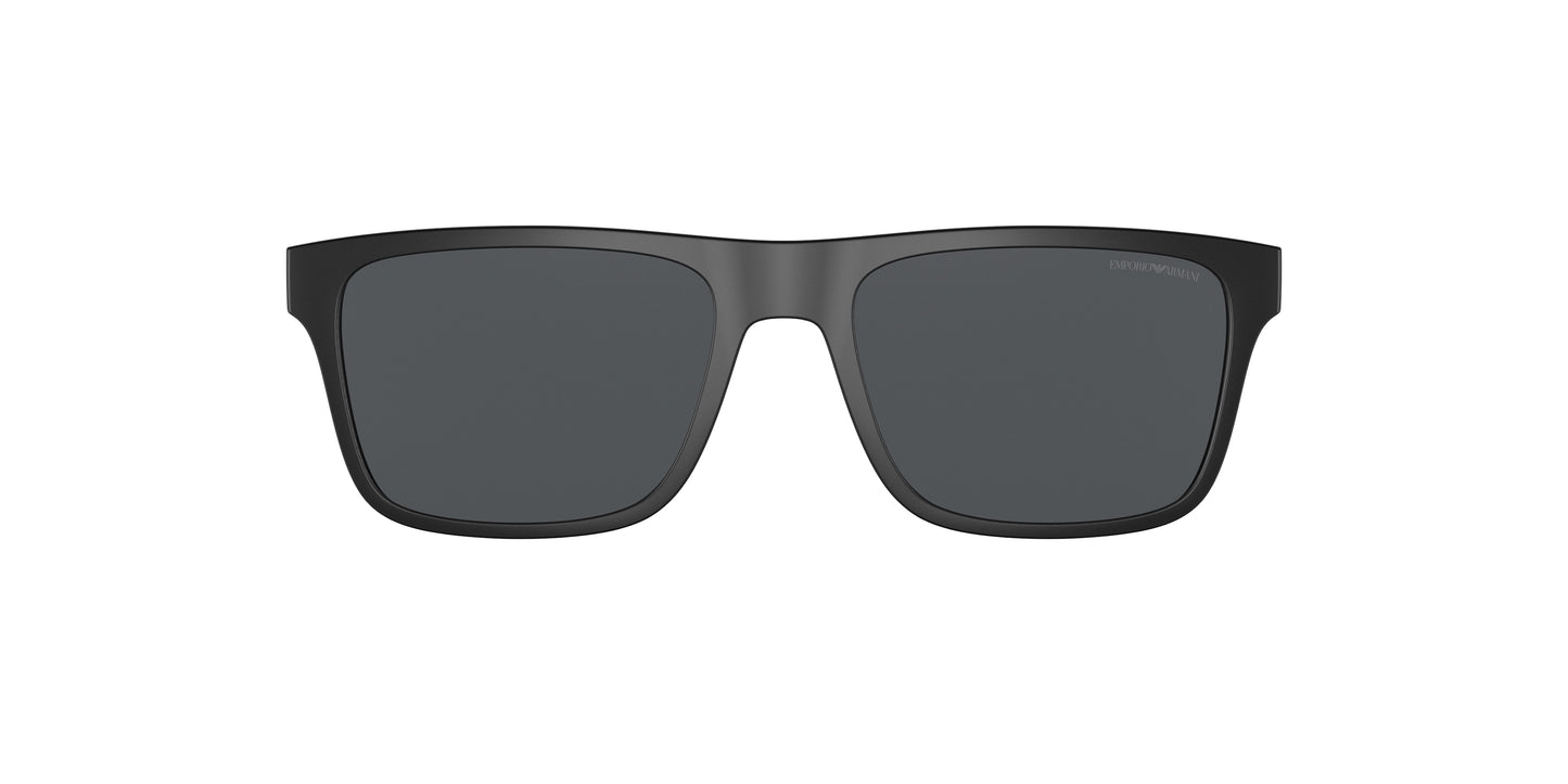 Emporio Armani EA4115C Rectangle Clip-On  504287-Matte Black 54--18 - Color Map Dark Grey