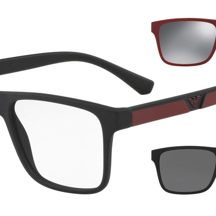 Emporio Armani EA4115F Rectangle Sunglasses  50421W-Matte Black 54-145-18 - Color Map Black