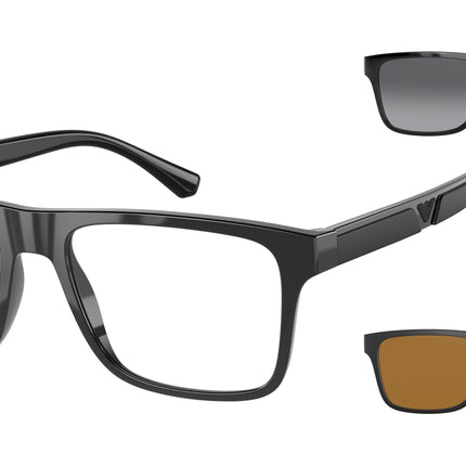 Emporio Armani EA4115 Rectangle Sunglasses  50171W-Black 54-145-18 - Color Map Black