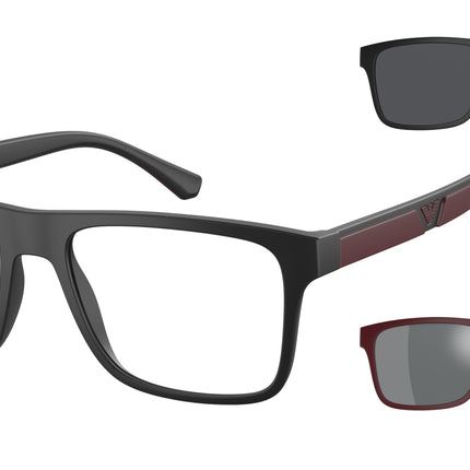 Emporio Armani EA4115 Rectangle Sunglasses  50421W-Matte Black 54-145-18 - Color Map Black