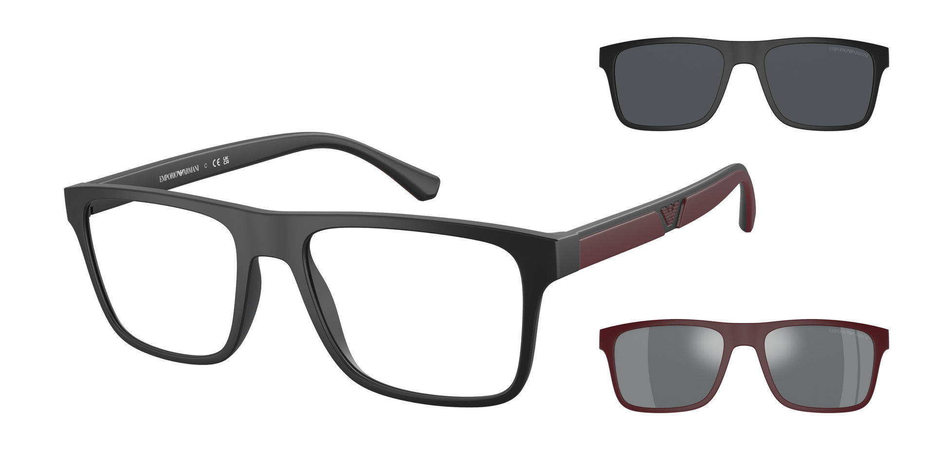 Emporio Armani EA4115 Rectangle Sunglasses  50421W-Matte Black 54-145-18 - Color Map Black