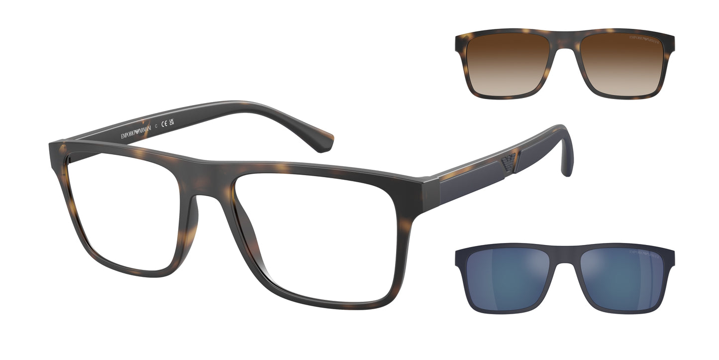 Emporio Armani EA4115 Rectangle Sunglasses  50891W-Matte Havana 54-145-18 - Color Map Tortoise