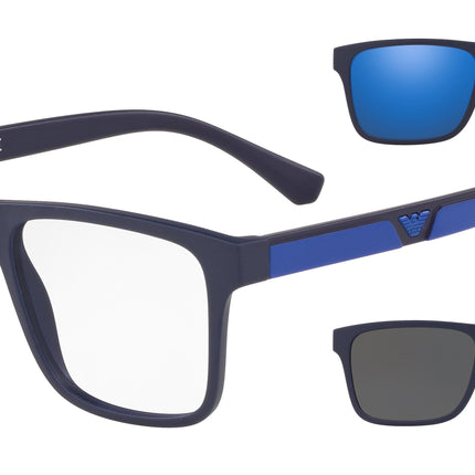 Emporio Armani EA4115 Rectangle Sunglasses  57591W-Matte Dark Blue 54-145-18 - Color Map Blue