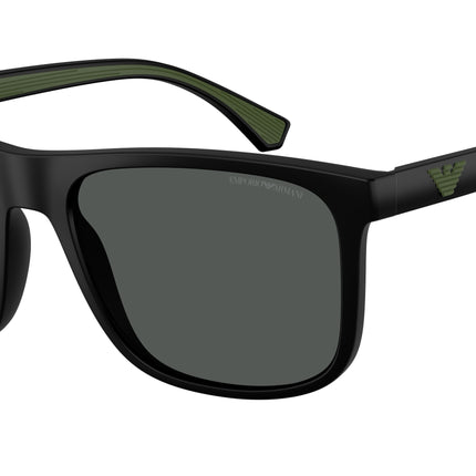 Emporio Armani EA4129 Square Sunglasses  504287-Matte Black 56-142-19 - Color Map Black