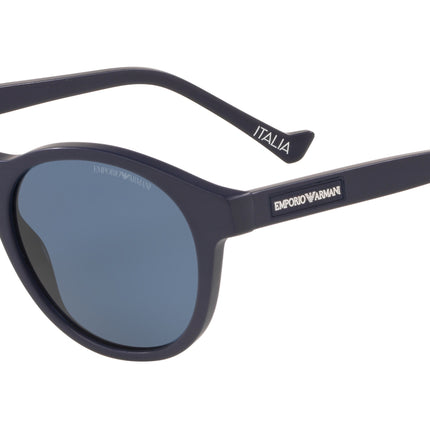 Emporio Armani EA4138 Irregular Sunglasses  583780-Matte Blue 52-143-22 - Color Map Blue