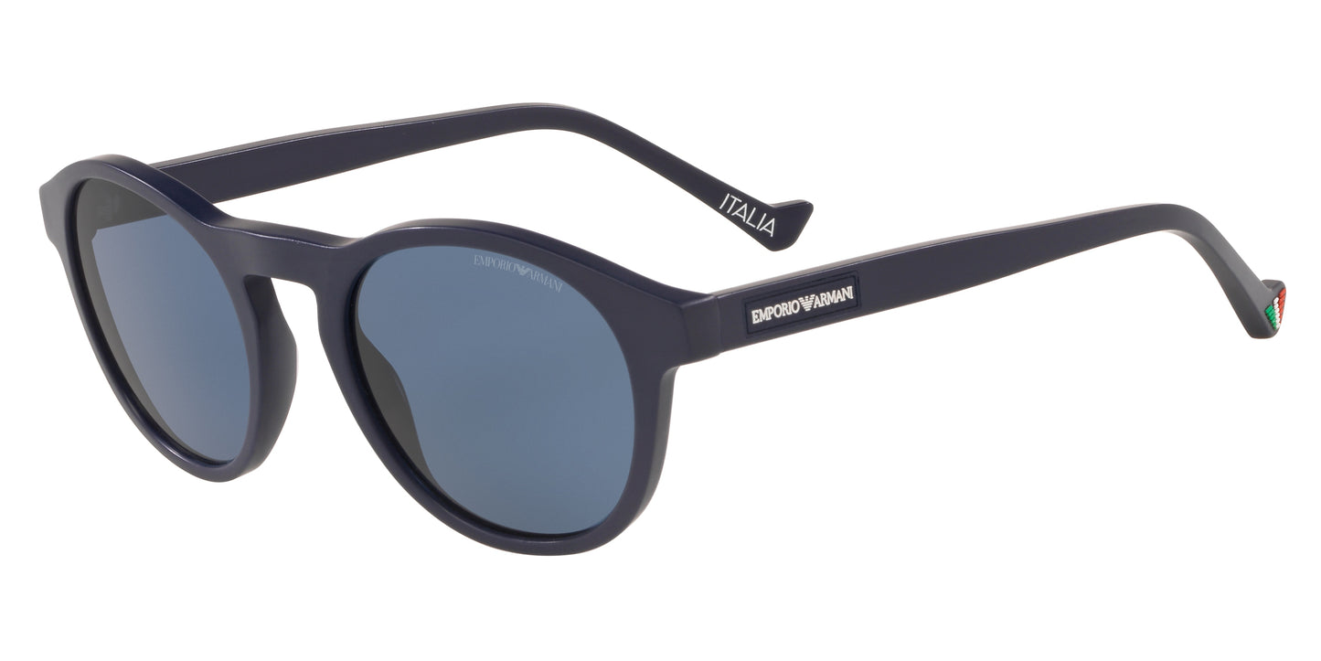 Emporio Armani EA4138 Irregular Sunglasses  583780-Matte Blue 52-143-22 - Color Map Blue