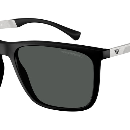 Emporio Armani EA4150 Rectangle Sunglasses  506387-Rubber Black 59-145-18 - Color Map Black