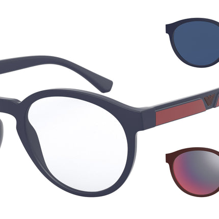 Emporio Armani EA4152 Phantos Sunglasses  56691W-Matte Blue 52-145-21 - Color Map Blue