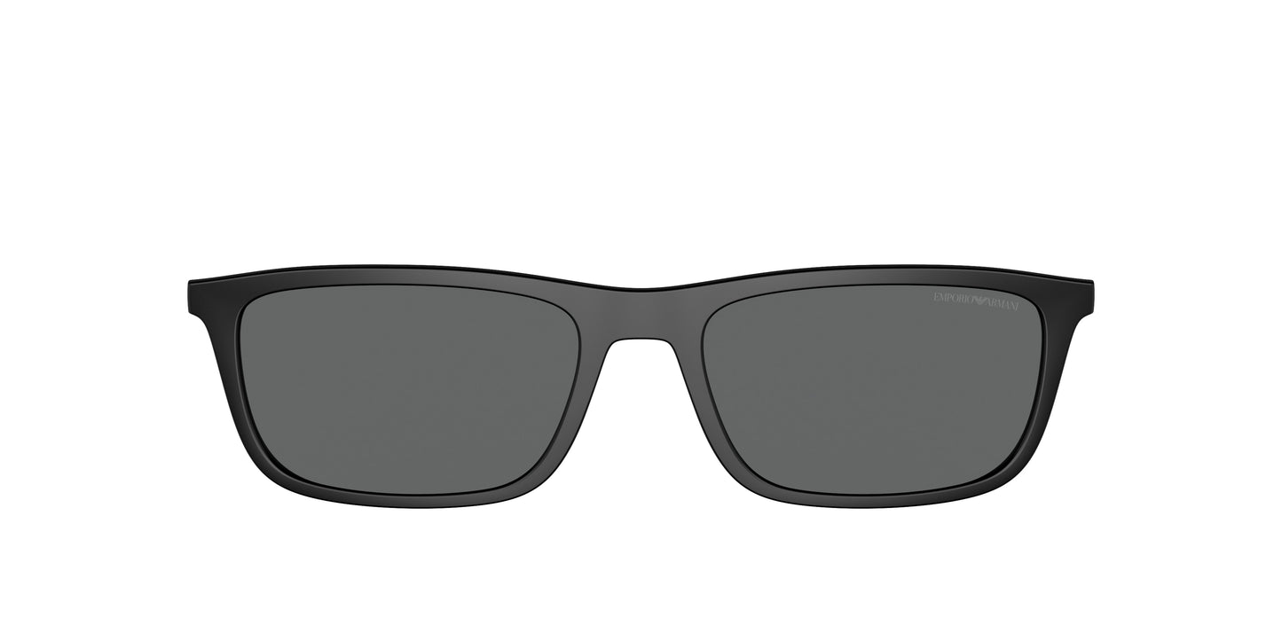 Emporio Armani EA4160C Rectangle Clip-On  500187-Matte Black 55-145-18 - Color Map Dark Grey
