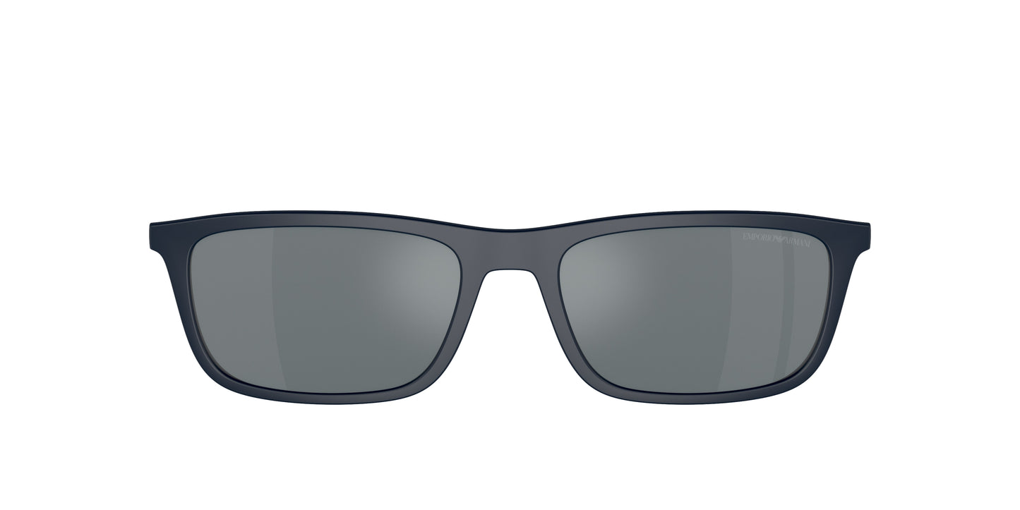 Emporio Armani EA4160C Rectangle Clip-On  50886G-Matte Blue 55-145-18 - Color Map Grey Mirror Black