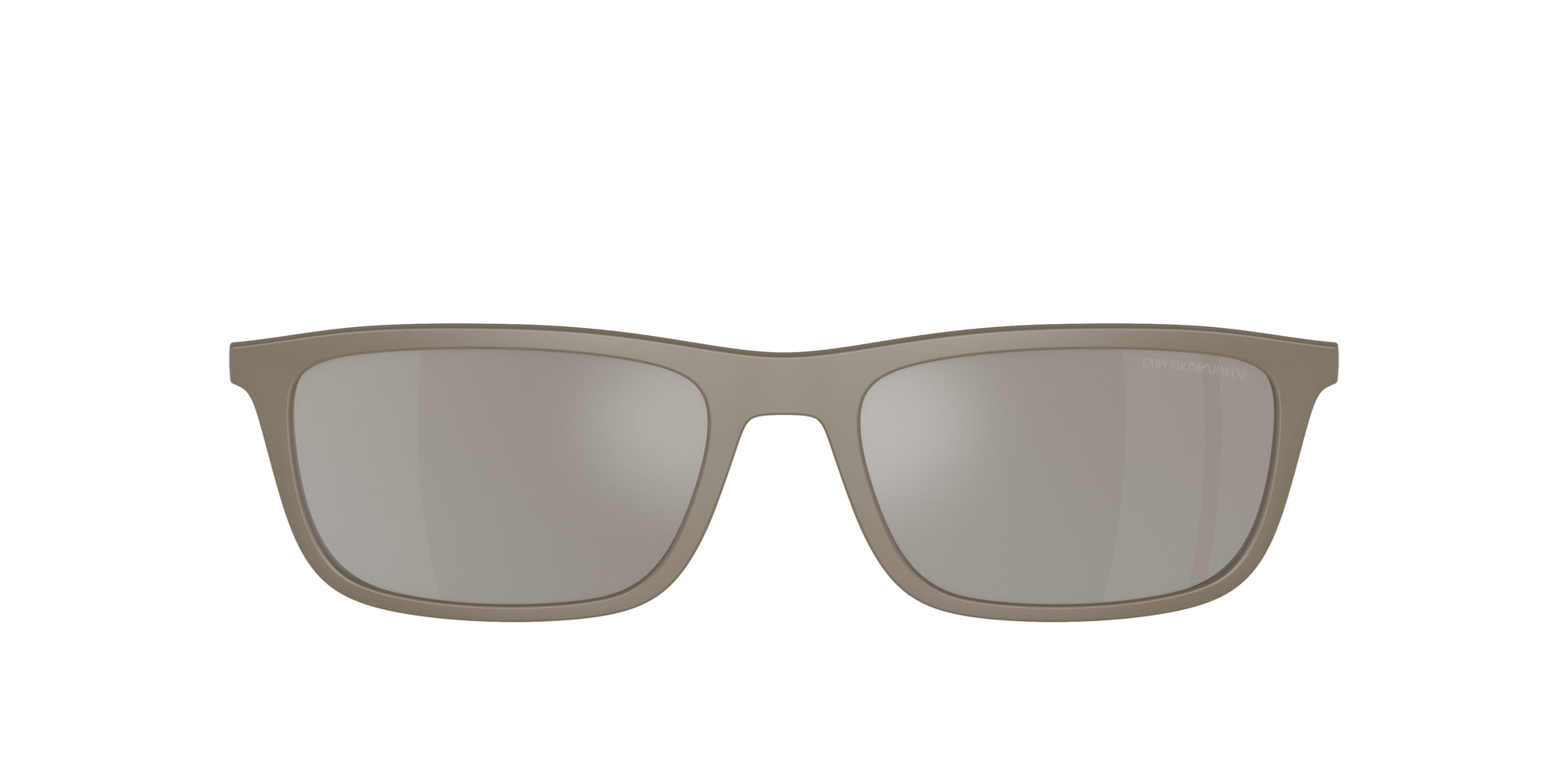 Emporio Armani EA4160C Rectangle Clip-On  54376G-Matte Mud 55-145-18 - Color Map Light Grey Mirror Silver