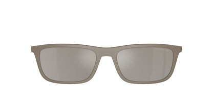 Emporio Armani EA4160C Rectangle Clip-On  54376G-Matte Mud 55-145-18 - Color Map Light Grey Mirror Silver