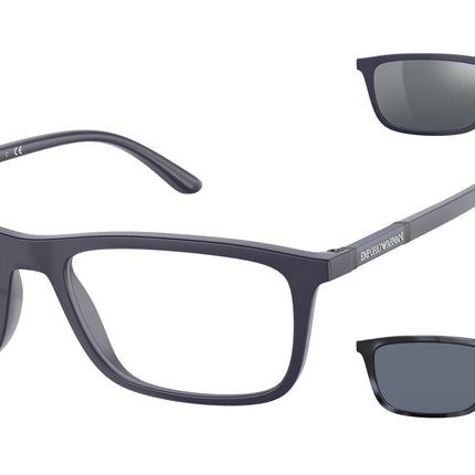 Emporio Armani EA4160 Rectangle Sunglasses  50881W-Matte Blue 55-145-18 - Color Map Blue