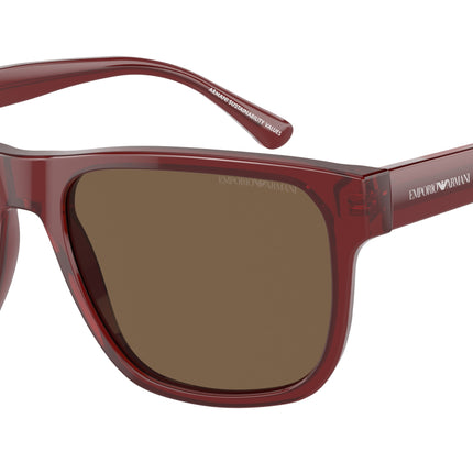 Emporio Armani EA4163 Pillow Sunglasses  507573-Transparent Bordeaux 56-145-19 - Color Map Red