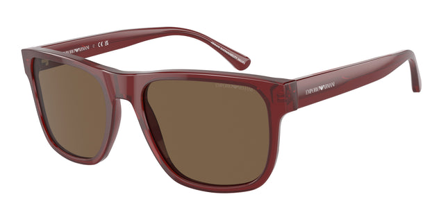 Emporio Armani EA4163 Pillow Sunglasses  507573-Transparent Bordeaux 56-145-19 - Color Map Red