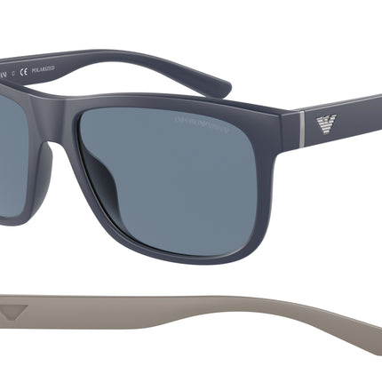 Emporio Armani EA4182U Pillow Sunglasses  50882V-Matte Blue 57-145-17 - Color Map Blue