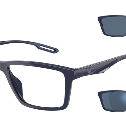 Emporio Armani EA4189U Rectangle Sunglasses  57591W-Shiny Blue 55-145-17 - Color Map Blue