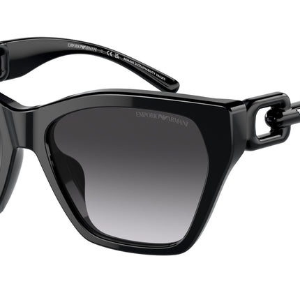 Emporio Armani EA4203U Cat Eye Sunglasses  50178G-Shiny Black 55-140-17 - Color Map Black