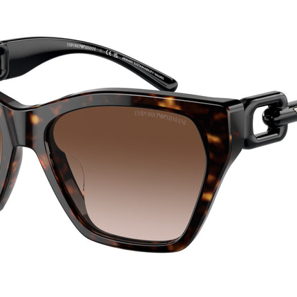 Emporio Armani EA4203U Cat Eye Sunglasses  502613-Shiny Havana 55-140-17 - Color Map Tortoise