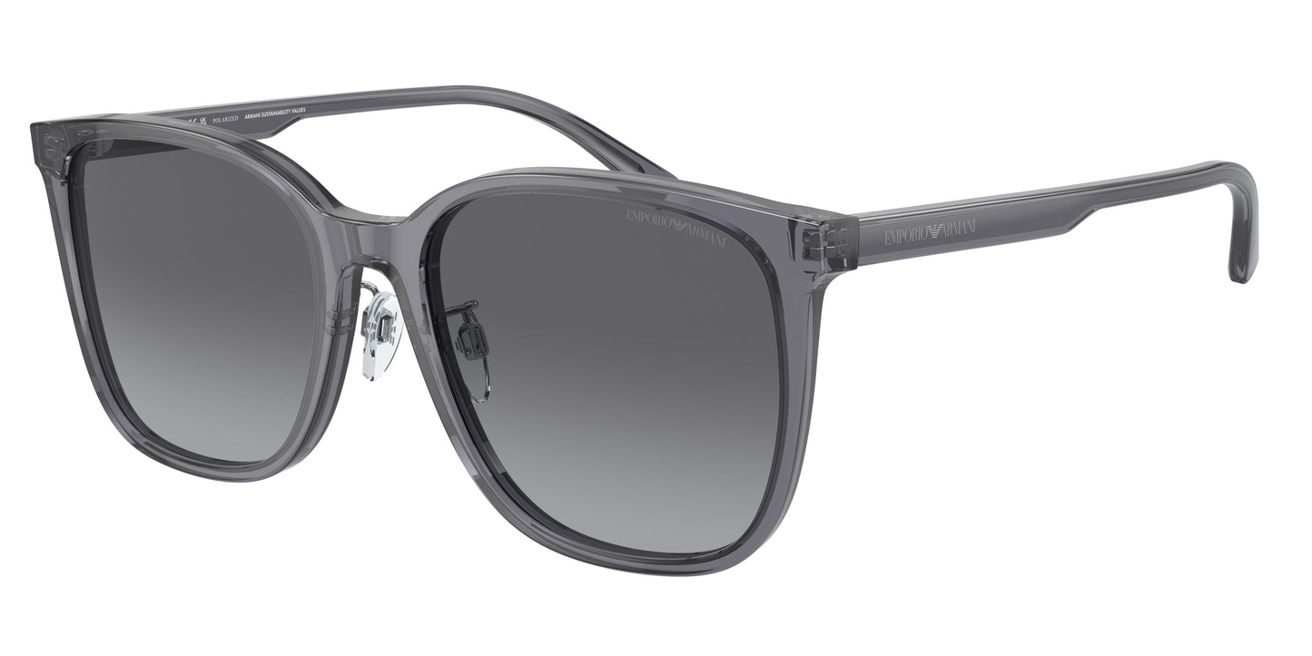 Emporio Armani EA4206D Pillow Sunglasses  5029T3-Shiny Transparent Grey 57-145-19 - Color Map Grey