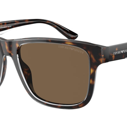 Emporio Armani EA4208 Pillow Sunglasses  605273-Shiny Havana/Top Crystal 56-145-18 - Color Map Tortoise