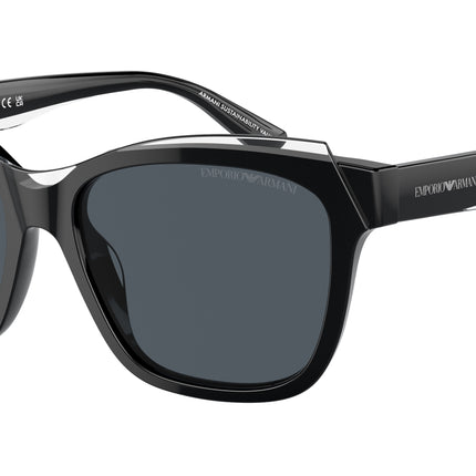 Emporio Armani EA4209 Pillow Sunglasses  605187-Shiny Black/Top Crystal 54-140-17 - Color Map Black