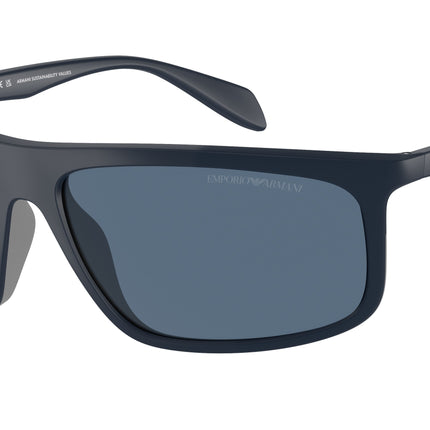 Emporio Armani EA4212U Pilot Sunglasses  508880-Matte Blue/Rubber Grey 64-130-17 - Color Map Blue