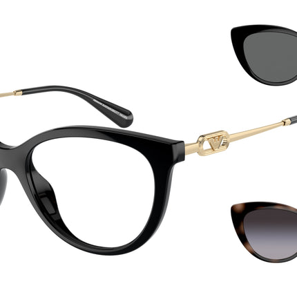 Emporio Armani EA4213U Cat Eye Sunglasses  50171W-Shiny Black 53-140-17 - Color Map Black