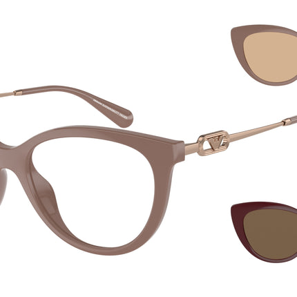 Emporio Armani EA4213U Cat Eye Sunglasses  51461W-Shiny Tundra 53-140-17 - Color Map Brown