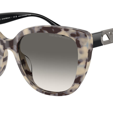Emporio Armani EA4214U Butterfly Sunglasses  605811-Shiny Havana Cream 54-140-18 - Color Map Brown