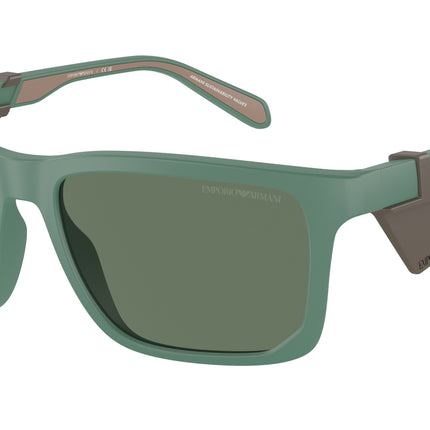 Emporio Armani EA4219 Rectangle Sunglasses  610276-Matte Alpine Green 57-145-18 - Color Map Green