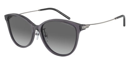 Emporio Armani EA4220F Cat Eye Sunglasses  610611-Shiny Transparent Black 56-145-17 - Color Map Grey