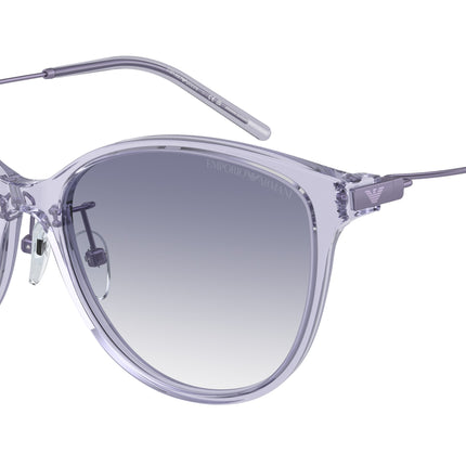 Emporio Armani EA4220F Cat Eye Sunglasses  611179-Shiny Transparent Lilac 56-145-17 - Color Map Violet