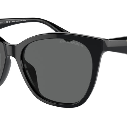 Emporio Armani EA4222U Butterfly Sunglasses  501787-Shiny Black 56-140-18 - Color Map Black