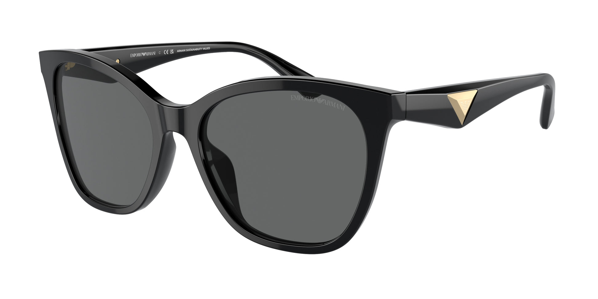 Emporio Armani EA4222U Butterfly Sunglasses  501787-Shiny Black 56-140-18 - Color Map Black