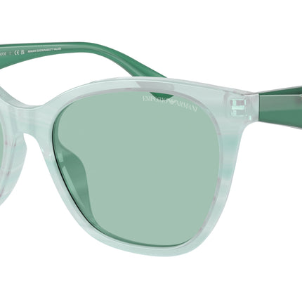 Emporio Armani EA4222U Butterfly Sunglasses  611271-Shiny Striped Green 56-140-18 - Color Map Green