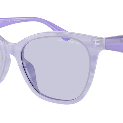 Emporio Armani EA4222U Butterfly Sunglasses  61131A-Shiny Striped Lilac 56-140-18 - Color Map Violet