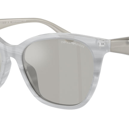 Emporio Armani EA4222U Butterfly Sunglasses  611487-Shiny Striped Grey 56-140-18 - Color Map Grey
