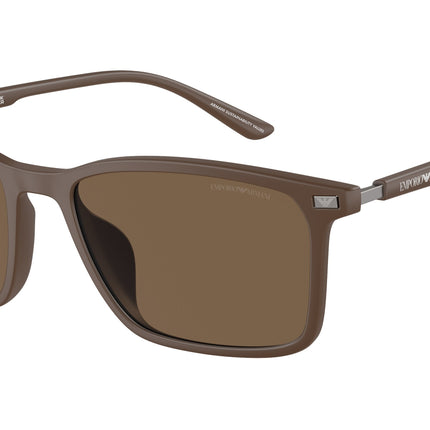 Emporio Armani EA4223U Rectangle Sunglasses  610573-Matte Brown 56-145-18 - Color Map Brown