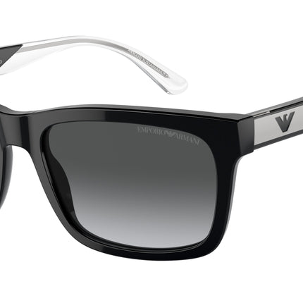 Emporio Armani EA4224F Rectangle Sunglasses  5017T3-Shiny Black 58-145-19 - Color Map Black