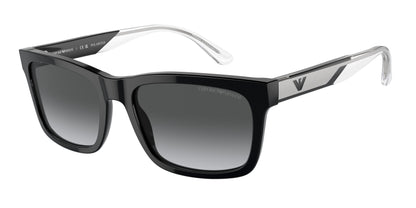 Emporio Armani EA4224F Rectangle Sunglasses  5017T3-Shiny Black 58-145-19 - Color Map Black