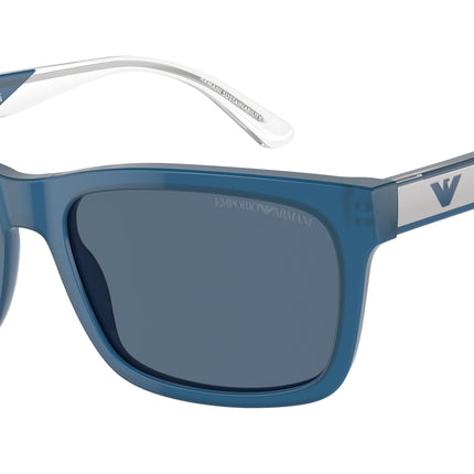 Emporio Armani EA4224 Rectangle Sunglasses  609280-Shiny Opaline Blue 57-145-19 - Color Map Blue